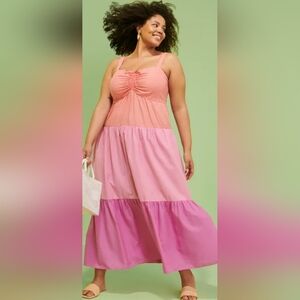 Terra & Sky Coral and Lavender Midi Dress